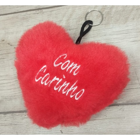 Chaveiro  "coração de pelúcia"