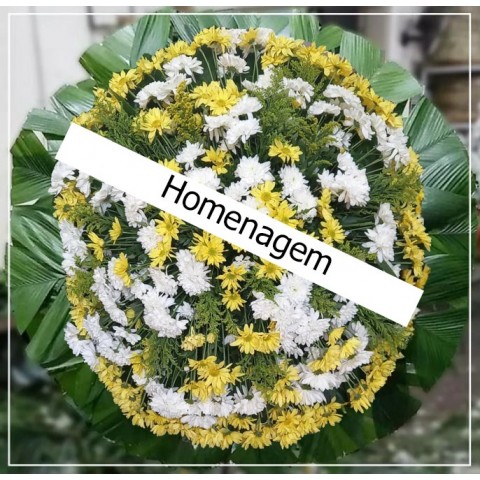 Coroa de Flor Simples 2 Cores 1,10mt