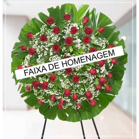 Coroa de Rosas Vermelhas 1,10mt c/ 40 Rosas 