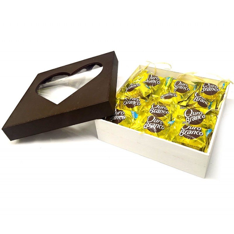 Caixa Te Amo com 12 Bombons Ouro Branco