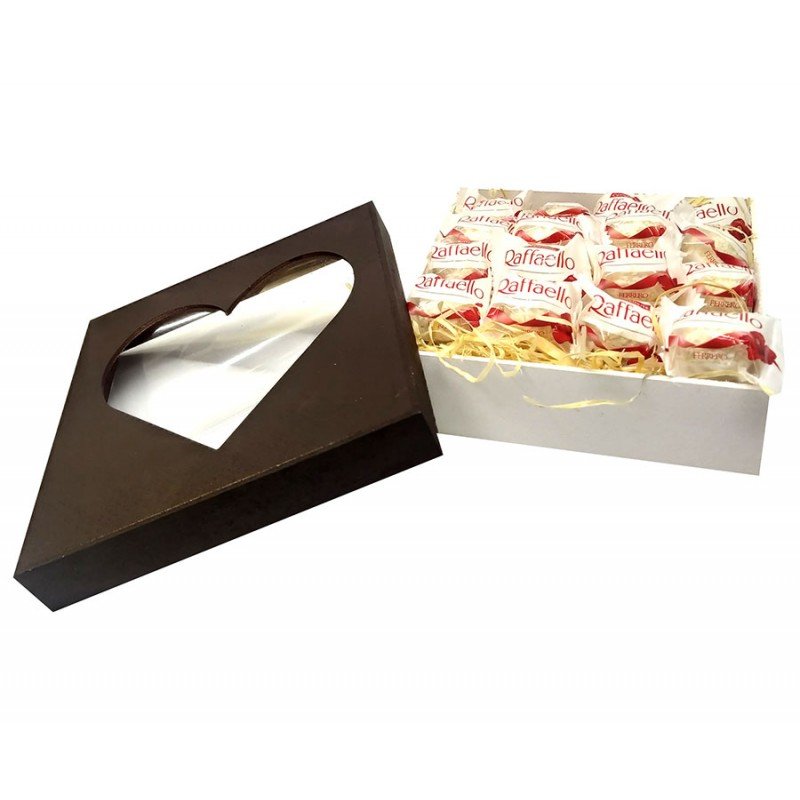 Caixa Te Amo com 18 Chocolate Raffaello