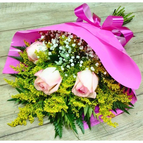 Mini Buquê com 3 Rosas