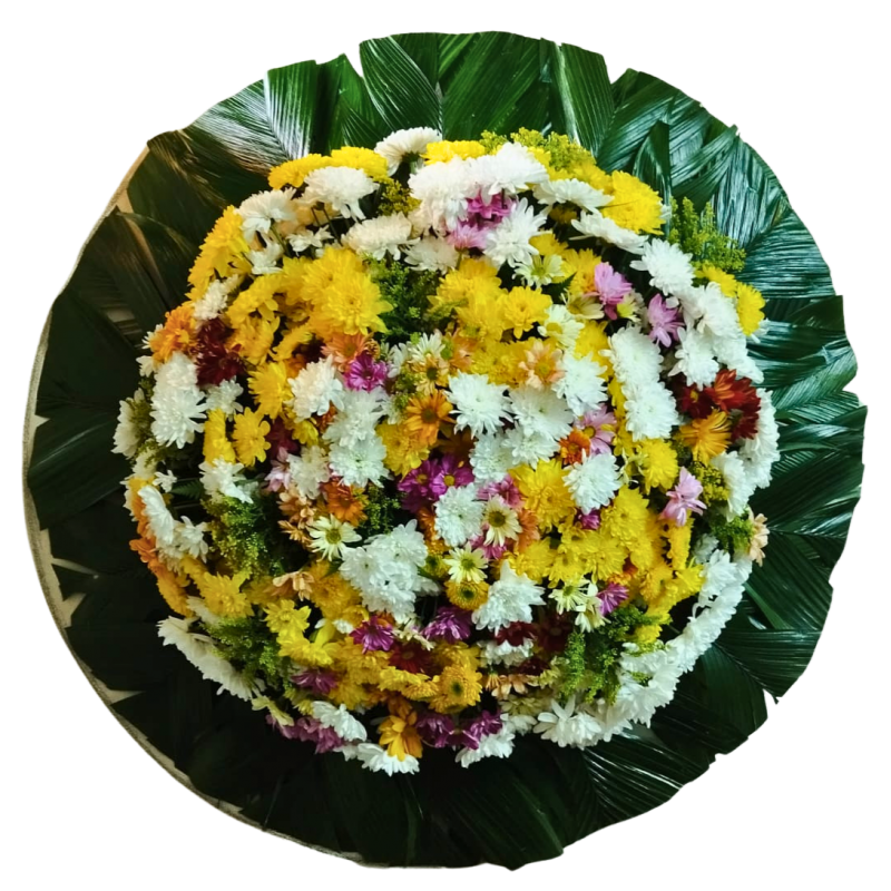 Coroa de Flor Simples Colorida 1,10mt
