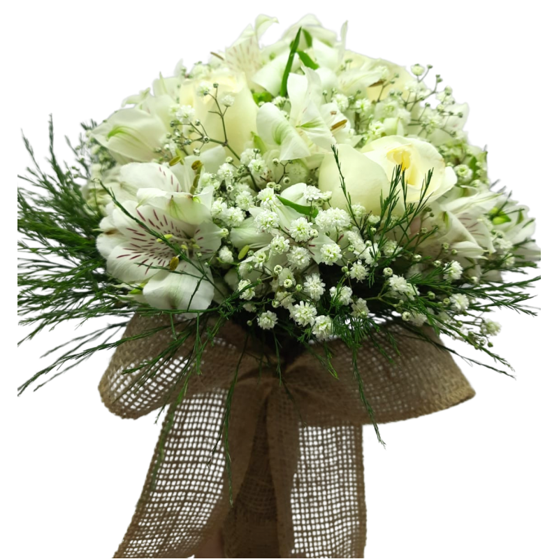 Buquê de Noiva com Rosa, Gipsofila e Astromélia Buquê de Noiva com Rosa, Gipsofila e Astromélia