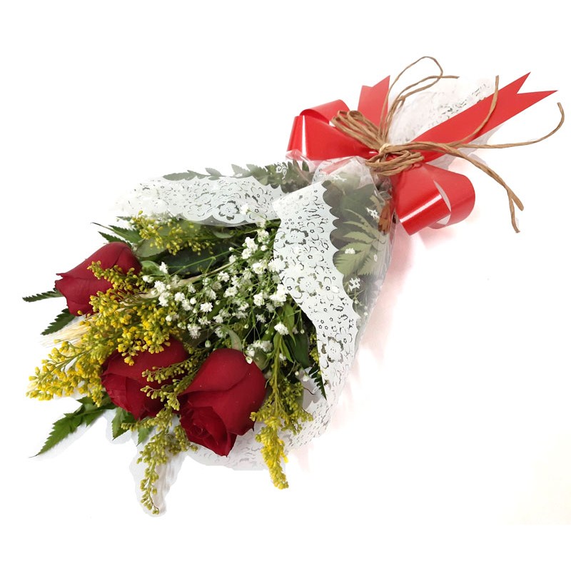 Mini Buquê com 3 Rosas